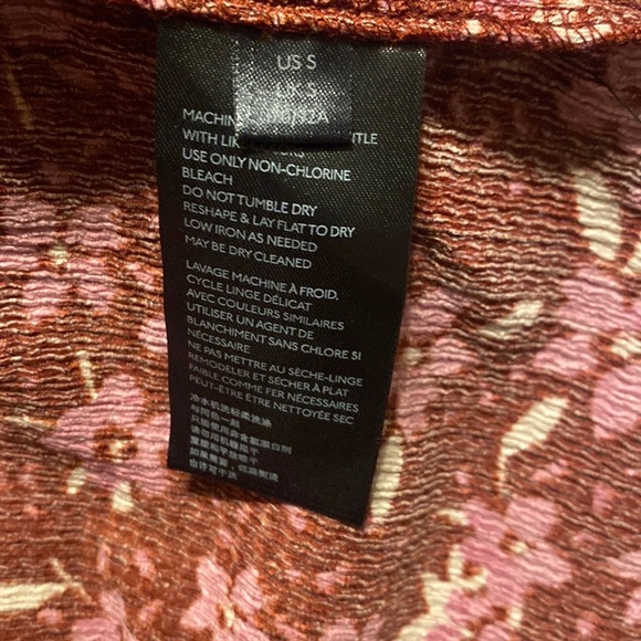 Free People - Maroon & Pink Floral Print Long Sleeve Maxi Dress🍒 - Picture 10 of 11